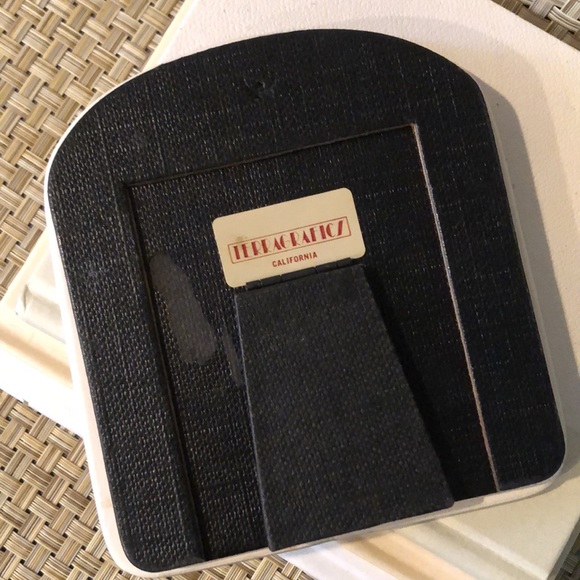 Small Vintage Blue Porcelain Floral Frame With Picture-Terragrafics California - Picture 9 of 12